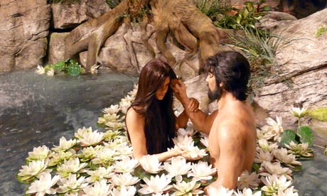 Adam and Eve diorama at the Creation Museum in Kentucky