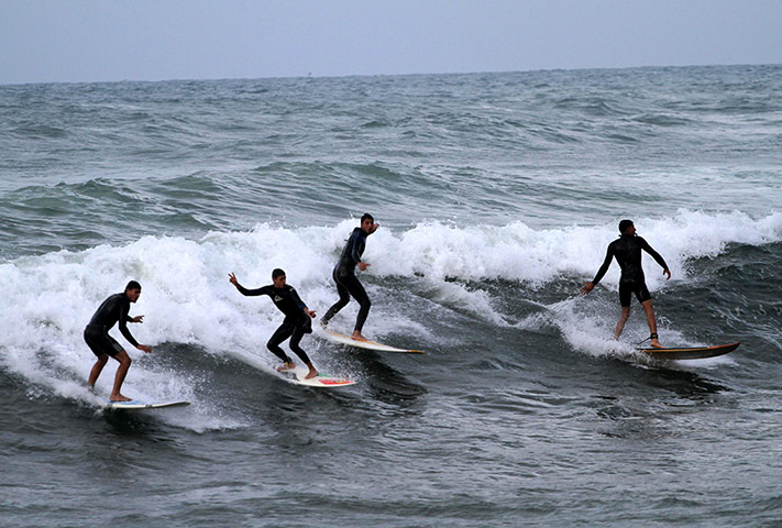 Gaza life: Palestinian youths surfing