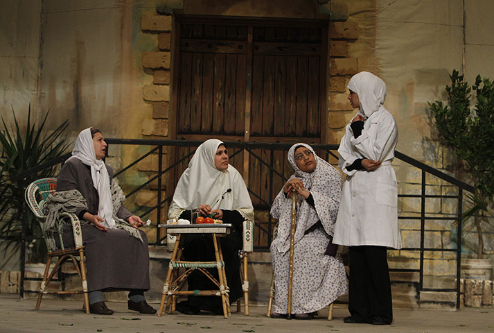 Gaza life: Women perform in a play