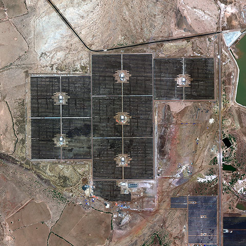 Satellie Eye on Earth: solar park in Charanka in Northern Gujarat