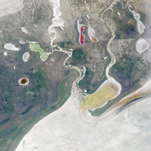 Satellie Eye on Earth: the Etosha Pan, a great dry lake in northern Namibia