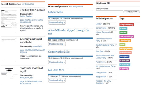 Guardian's MPs Expenses app 2