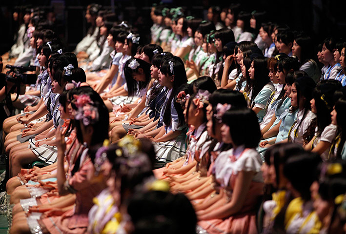 Picture desk live : Members of Japan's girl pop group AKB48
