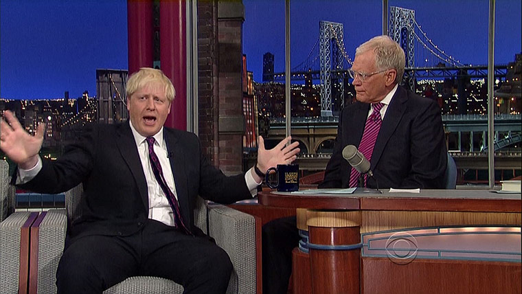 Boris's bad hair days: Boris Johnson with David Letterman