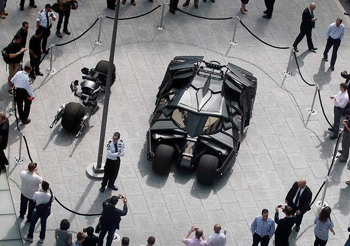 week in film: A security guards keeps watch over Batmobile 
