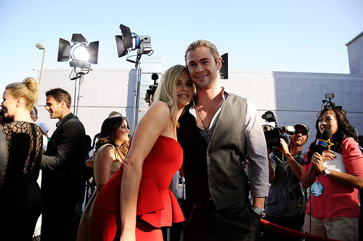 week in film: Charlize Theron and Chris Hemsworth arrive at the MTV Movie Awards