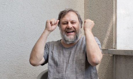 Slavoj Žižek at his home in Lubljana.