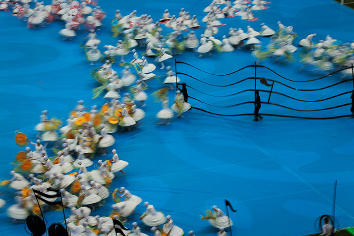 24 Hours: Artists perform during the Euro 2012 opening ceremony in Warsaw