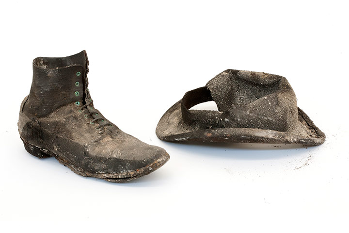 Greenwich find: A shoe and a bowler hat
