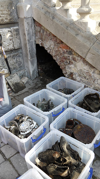 Greenwich find: The bricked up steps where the items were left in the 1870s and 80s