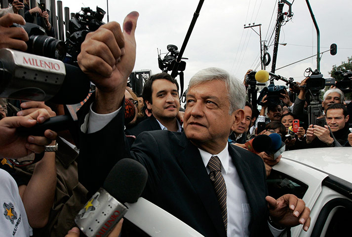 Mexico election: Mexico City: Andres Manuel Lopez Obrador votes
