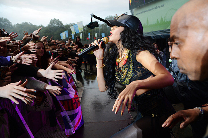 24 hours in pictures: Rihanna performs on stage on day 3 of the Wireless Festival at Hyde Park