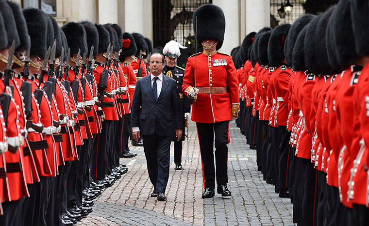 Picture desk live: French President Francois Hollande inspe
