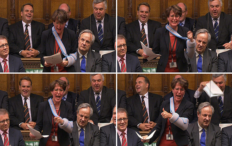 Picture desk live: Anne Marie Morris MP in a red-faced rage at PMQs
