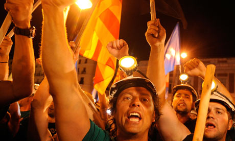 Miners demonstrate in Madrid 11 July