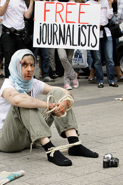 Iran reporters: Reporters Without Borders activists,