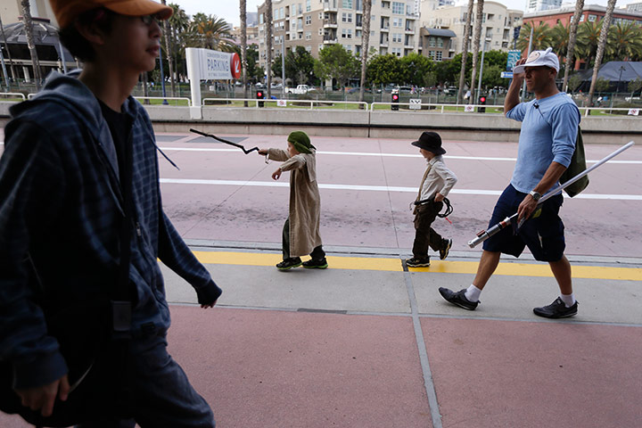 Week in film: Two boys arrive at Comic Con dressed as Yoda and Indiana Jones