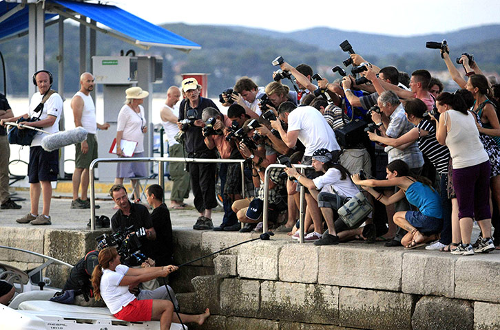 Week in film: A scene from Caught in Flight with paparazzi is shot in Zagreb