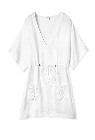 cover-ups: White cotton beach dress