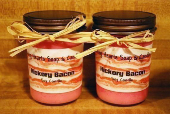 bacon: Bacon Scented Soy Candle