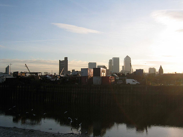 Olympic architecture: London Skyline from Olympic site area