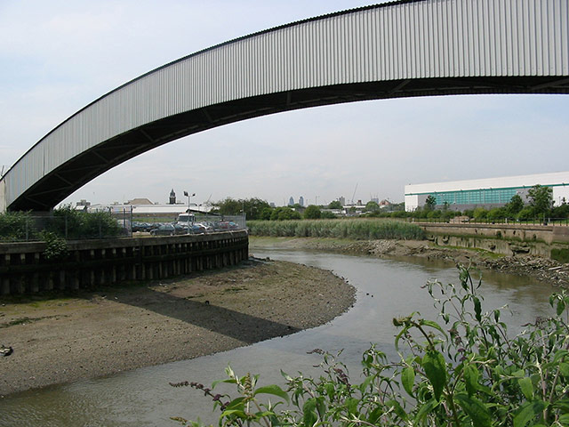 Olympic architecture: a bridge crosses a stretch of water