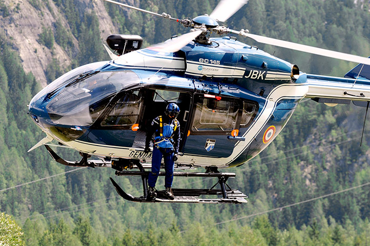 Picture Desk Live: A French Gendarmerie helicopter on Mont Blanc