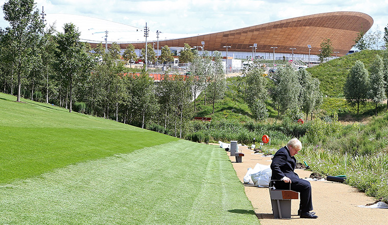 Olympic Village: Boris Johnson visits the Olympic Park and Olympic Village