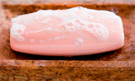 bar of soap in a dish