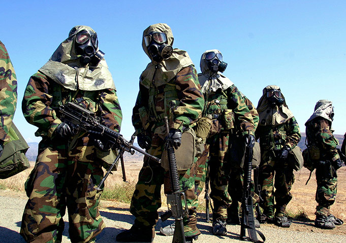 US Army Camouflage: U.S. Marine Chemical Biological Training