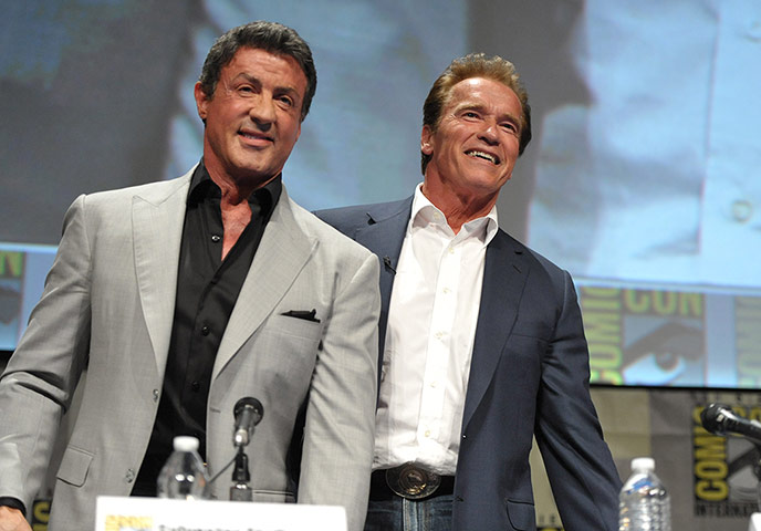Comic-con: Stallone and Schwarzenegger attend 