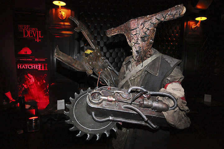Comic-con: Zombot character celebrates at the Fear Net and Resident Evil Party