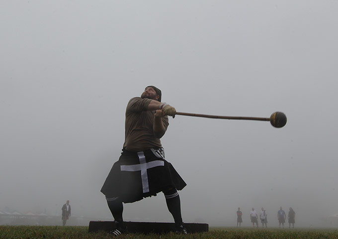 24 hours: Tim Propst, of Lincoln County, throws the hammer