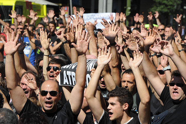 Picture desk live: Government employees demonstrate against austerity measures in Madrid