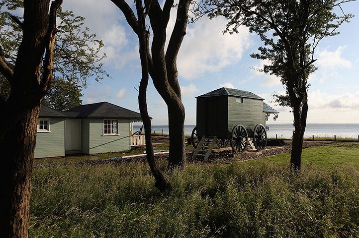 Osborne Bay: Queen Victoria's original wooden bathing machine on Osborne Bay