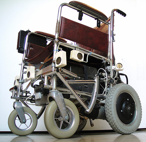 Wellcome Collection: Motorised wheelchair with proximity detectors 