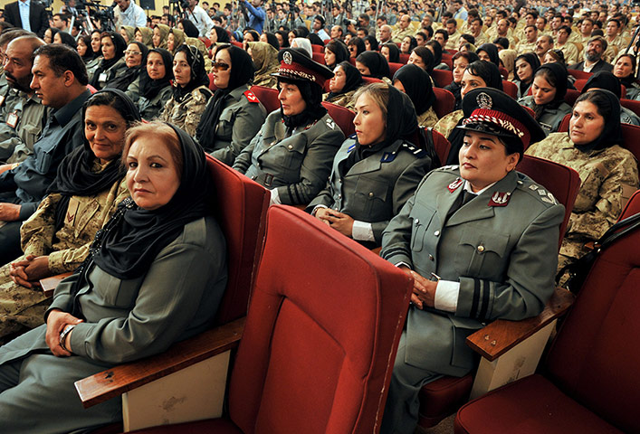 Picture desk live: Afghan female police officers listen dur