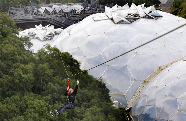 Picture desk live: England's Longest Zip Wire Opens At The Eden Project