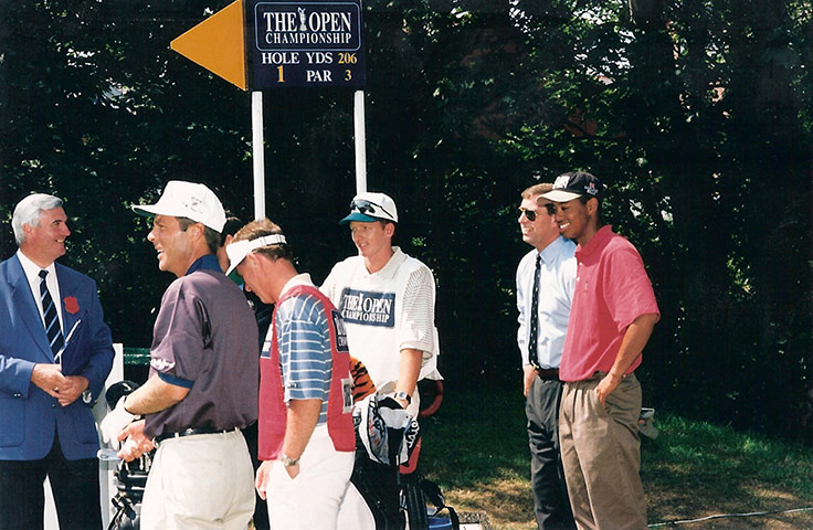 Tiger Woods 1996: Tiger Woods at the first tee as he stands with Prince Andrew