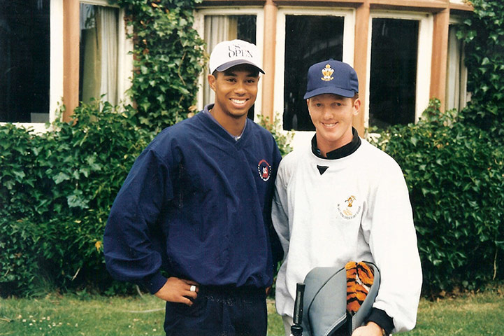 Tiger Woods 1996: Tiger Woods with his caddy Richard Noon