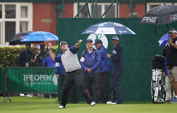 Lee Westwood: Lee Westwood celebrates