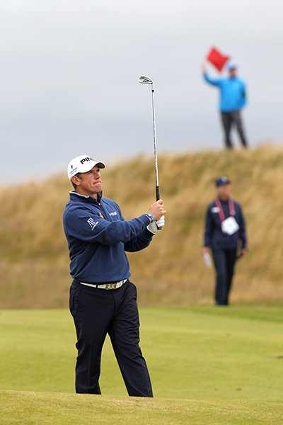 Lee Westwood: Lee Westwood hits the ball down the fairway on the 6th