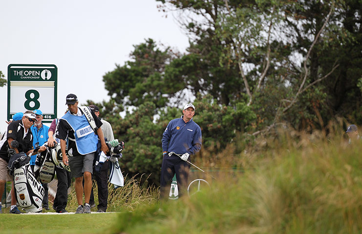 Lee Westwood: Lee Westwood tees off from the 8th