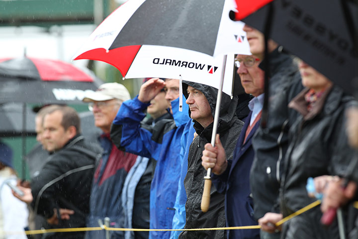 Lee Westwood: Spectators line the 17th fairway 