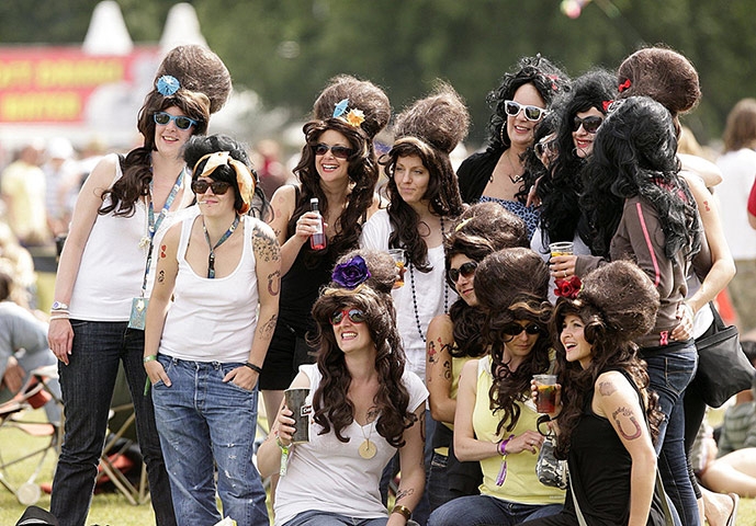Amy Winehouse: Fans dress as Amy at the Isle of Wight festival, in 2009