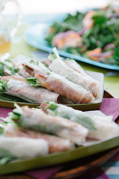 Brita food: Duck rolls on a platter