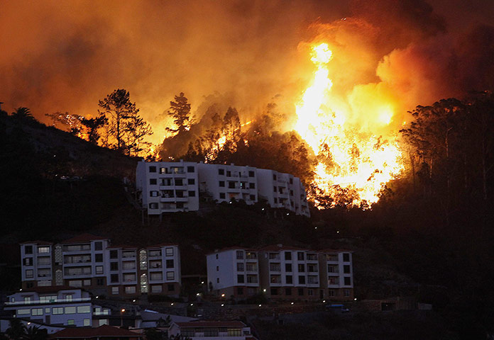 Picture desk live: Flames move towards houses in Funchal, on the Portuguese island of Madeira