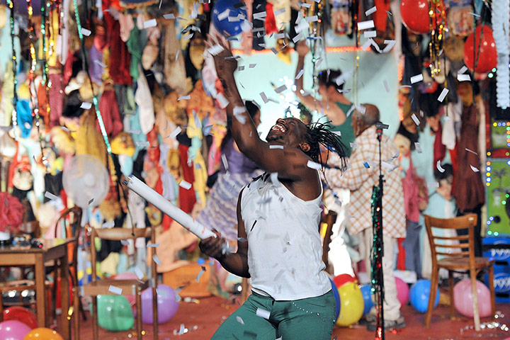 Avignon theatre festival: Colombian actor Julian Diaz at the rehearsal for Los Santos Inocentes