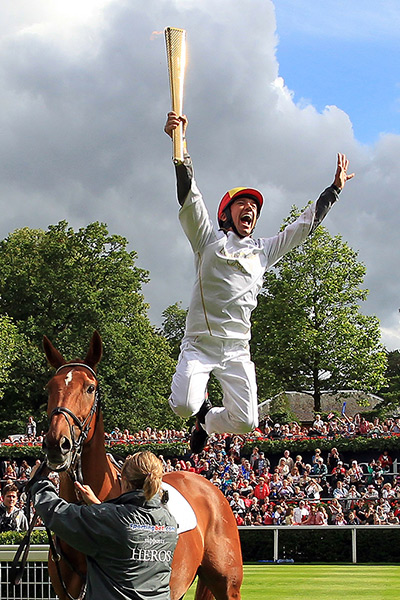 Torch relay: 10 July, Ascot: Frankie Dettori