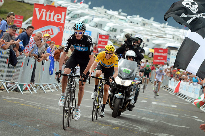 tour stage 17: Team Sky's Chris Froome and Bradley Wiggins 